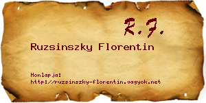 Ruzsinszky Florentin névjegykártya